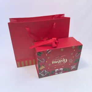Luxurious Merry Christmas Gifts Box New Year Gift Boxes Paper Bags Set for Present Folding Xmas Rigid Packaging Gift Box Set