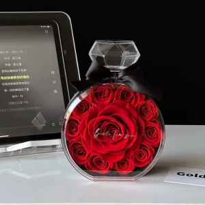Luxurious Preserved Roses in Perfume Bottle Box Eternal Valentine’s Day Decor Long Lasting A Grade Quality