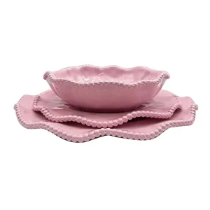 Luxury 3 Piece BPA Free Teal Melamine Eco friendly Dinnerware Set Outdoor Portable Food Safe Plates Bowls Lucky Joyous Pattern