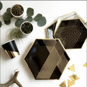 Luxury Black and Gold Dinnerware Set Perfect for Special Occasions
