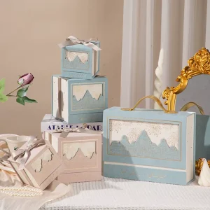 Luxury Bridesmaid Gift Box Set with Handle Customizable for Wedding & Party