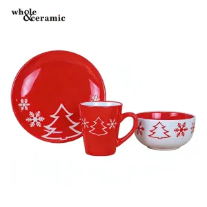 Luxury Christmas Ceramic Dinnerware Set Porcelain Christmas Tableware Sets Ceramic Bowl Plate Mug for Festival Party