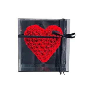 Luxury Gift Box Wedding Decoration Supplies Heart Shape Box Real Touch Roses All for Decoration Mirror Preserved Flower