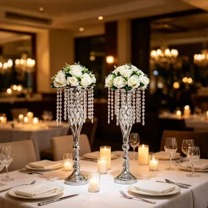 Luxury Gold Metal Flower Stand Candle Holder Wedding Table Centerpiece Flower Vessel for Party Home Decor Custom