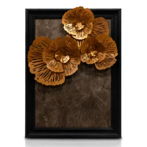 Luxury Handmade Metal Flower 3D Wall Art for Modern Home and Hotel Decoration
