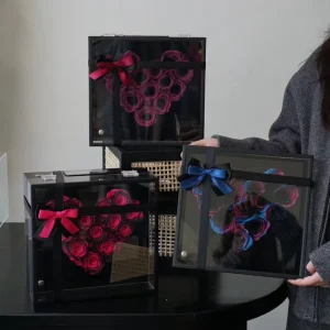 Luxury Valentine’s Day Gift Immortal Bluetooth Speaker Preserved Roses Decorative Flowers Box
