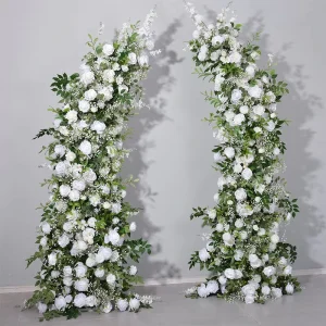 Luxury Wildflower Wedding Decor Set Purple and White Garden Style Floral Arch Aisle Flower Runner Backdrop Customizable