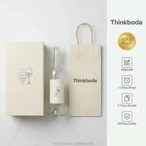 Luxury Wine Gift Box Packaging Premium Rigid Paper Case For Wedding Christmas Corporate Presents With Ribbon Handle Tote Bag