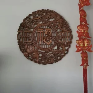 MDF Wood Art Deco Creative Carving Hanging Wall Decorations for Chinese New Year