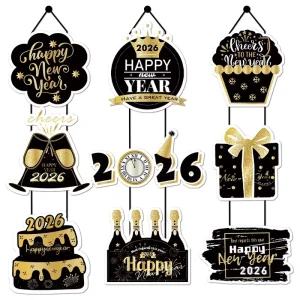 ML ML834 Gold Welcome Door Banner Ropes New Year Eve Party Supplies Durable Paper Indoor Use Fast Delivery Happy Decoration