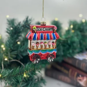 MRS Hand Blown Ice Cream Truck Ornaments Glass Christmas Decoration