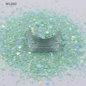 Macaron Holographic Mixed Chunky Glitter Colorful Hexagon Shape Polyester Glitter for Nails Crafts Arts Painting Decorations