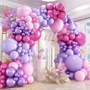 Macaron Purple Pink Latex Balloons Garland Arch Kit for Wedding Birthday Party Baby Shower Decorations