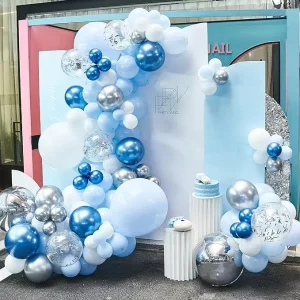 Macaroon Blue Ocean Theme Party Baby Shower Balloon Set Boy Happy Birthday Festival Decoration Latex Balloon Garland Kit Set