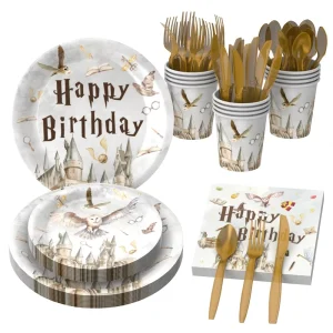 Magic Wizard Themed Birthday Tableware Includes Magic Party Plates and Napkins Children’s Birthday Decorations