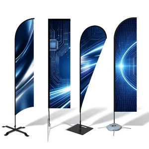Manufacturer Custom Business Flags Advertising Sports Racing Feather Flag Angled Tear Drop Flag Banners