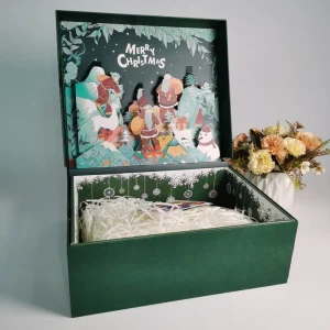 Manufacturer Merry Christmas Holiday Gift Wrapping Paper Box Xmas Gift Packaging Santa Claus Snowman