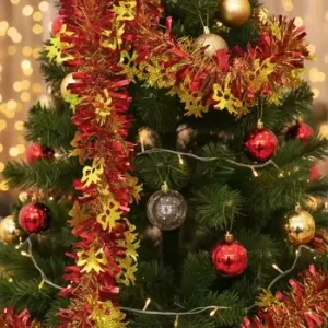 Manufacturer’s Direct Christmas Party Decorations Colorful Multi Size Bow Tinsel Garland Decorative Ribbons