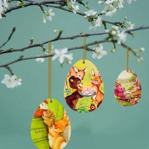 Manufacturer’s Spring Easter Bunny Decorations Wooden Easter Eggs and Carrots Hanging Ornaments