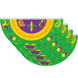 Mardi Gras Bunting Flag 60x120cm Happy Carnival Banner Home Garden Outdoor Party Festival Decoration Parade Holiday Decor