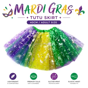 Mardi Gras Tutu Skirt for Women Adult Purple Green Gold Tulle Costume Skirt Carnival Parade Party Supplies