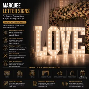 Marquee Letters For Wedding Event And Stage Decor Custom Signage Manufacturer For Storefront Office Hotel Marquee Letters