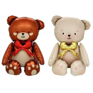 Matte Assembly Printed Teddy Bear Foil Balloon Cute Cartoon Design Party Use Children’s Birthday Party Decoration