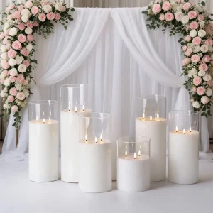 Matti’s Table Centerpiece Wedding Decoration Centerpieces Table Light Decorations Flowers and Led Candle Backdrop Stage