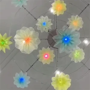 Mechanical Electric Automatic Flower Opening RGB LED for Hotel Decor Wedding Large Opening and Closing Flower Motor