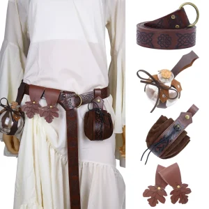 Medieval Halloween Costume Accessory Set for Men Adults Viking Belt Skirt Strap Clip Carnival COSPLAY Props Fantasy