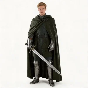 Medieval Hooded Cloak Halloween Cosplay Costume Retro Gothic Renaissance Viking Knight Ancient Mantle Custom Made Men Cape