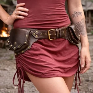 Medieval Leather Belt Pouch Hip Bag Steampunk Utility Waist Bag Pocket Belt Halloween Cosplay TV & Movie Costume Props