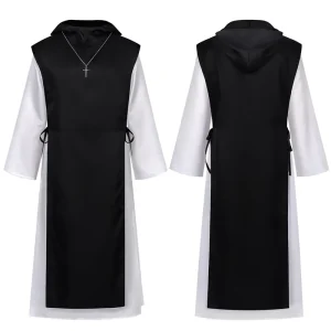Medieval Robe Renaissance Death God Belt Hooded Cape Halloween Costume