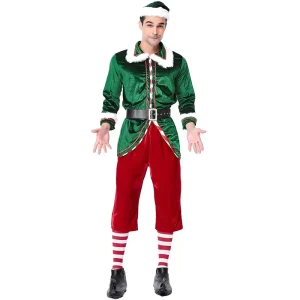 Men Cosplay Carnival Masquerade Christmas Costume Santa Claus Costume Thickening Adult Men’s Party Performance Elf Costumes