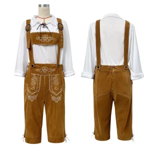 Men’s German for Beer Festival Overalls M-XL Bavarian Traditional Ethnic Costume Suspender Pants Performance Wear