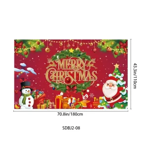 Merry Christmas Backdrop Custom Printed Flag Banner for Indoor Outdoor Hanging Xmas Banner Background Decor Weatherproof