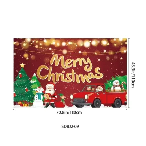 Merry Christmas Banner Custom Backdrop Snowman Background Garage Custom Flags Banner for Holiday New Year Party Decoration