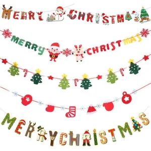 Merry Christmas Bunting Pull Banner Party Decorations Made in China