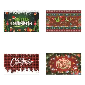Merry Christmas Custom Backdrop Background Banner Flag 100% Polyester Free Design Xmas Navidad Party Decoration