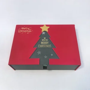 Merry Christmas Gifts Box Packaging for Red Printed Rigid Double Door Christmas Present Box Christmas Packaging Gift Box