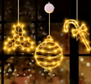 Merry Christmas Holiday Light Decorations Sucker Window Hanging Lamp 3D Night Light LED Lights for Christmas Decoration