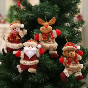Merry Christmas Ornaments, Santa Claus and Snowman Tree Decorations