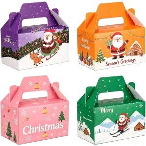 Merry Christmas Paper Packaging Box Santa Claus Favor Gift Box Happy New Year Gift Box Party