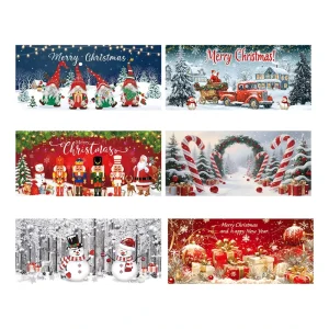 Merry Christmas Party Decorations Christmas Background Photos Snowmen Garage Banners Promotional Flags Banners