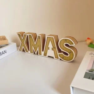 Merry Christmas Table Ornaments Wooden Christmas Decorations Home Parties Xmas Snow Noel Novelty Creative Home Decoration