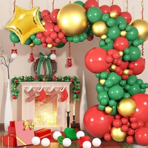 Merry Christmas Theme Balloons Garland Kit Aluminum Xmas Inflatable Party Decorations