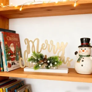 Metal Art Deco Handmade Christmas Ornament for Tabletop Home Decor Elegant Seasonal Decoration