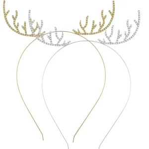 Metal Deer Ear Headband for Christmas & New Year Decoration Women Hairband Xmas Decor Photo Props Hot Selling