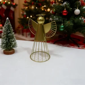 Metal Golden Angel Ornament Christmas Home Decor Art Deco Seasonal Digital Decor Handicraft Single-piece