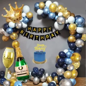 Metal Night Blue Birthday Party Decoration Balloons